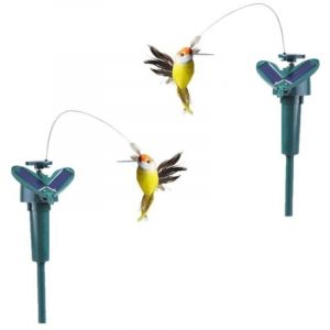 2 Pieces Colibri Solaire - 1388 Cm Solaration Colibri Flottant En ABS,R&eacute;aliste Colibri Solaire Exterieur Jardin,Colibri Solaire
