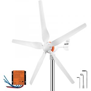 Vevor - Generateur Eolienne 12 V/24 v, Kit Generateur Turbine Eolienne 200 w 5 Pales Controleur mppt Moteur a Aimant Triphase 29 a Corps Aluminium
