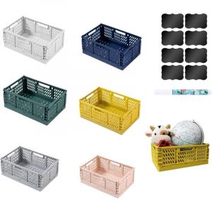 Largeight - Bac Rangement,Caisse Pliable Plastique,Bac Rangement Plastique,Caisse Plastique Pliable,Bac de Rangement Plastique avec Poignée pour
