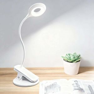 Lampe &agrave; pince lit - Lampe de lecture tactile &agrave; intensit&eacute; variable Pince &agrave; livre Protection des yeux Lampe &agrave; pince LED 3 modes Lampe-Lumi&egrave;re blanche