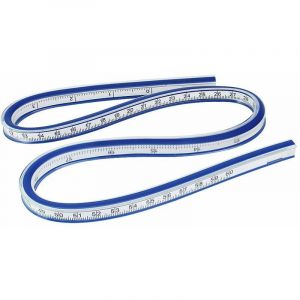 R&egrave;gle Flexible, R&egrave;gle Courbe 60cm en Plastique Vinyle Double Face Nouvelle Creative R&egrave;gle (Bleu)
