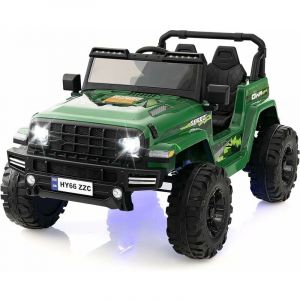 24V Voiture Electrique 2 Places Enfants avec Télécommande 2,4G, Véhicule Electrique avec Musique & Lumières led, Démarrage Lent & 2 Vitesses, Charge