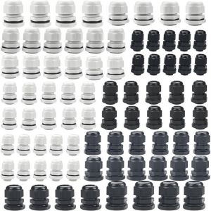 Lot De 80 Presse &Eacute;toupes,Ip68 Presse Etoupe Etanche PG7/PG9/PG11/PG13.5/PG16/PG19 Passe C&acirc;ble &Eacute;tanche Pour Bo&icirc;te De D&eacute;rivation, Bo&icirc;te De