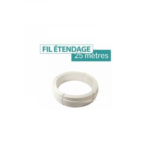 Cloture&jardin - Fil d'étendage plastifié blanc - Diamètre 2.75 mm, Longueur 25 m
