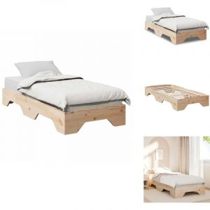 Cadre de lit sans matelas empilable 90x190 cm bois massif - Cadre De Lit - Cadres De Lit - Lit Empilable - Lit Simple Empilable