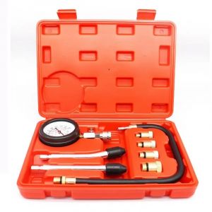 Sollbry - Testeur de Compression de Cylindre, Compressiomètre pour Moteurs à Essence, 0-21 bar & 0-300 psi avec Testeur de Bougie d'allumage et 4