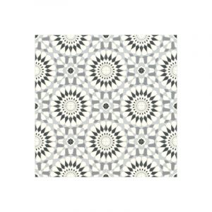 D&eacute;coweb - Sol Vinyle Style - Carreaux de ciment motif mosa&iuml;que noir - Echantillon 15 x 20 cm