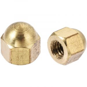 sourcing map 20pcs Écrou Borgne Laiton M4 Hexagonal Dôme Clou Décoratif pour Vis Boulon