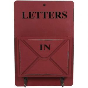 Porte-revues Mural, bo&icirc;te &agrave; Lettres en Fer en Bois Vintage Porte-cl&eacute;s Porte-cl&eacute;s Stockage Mural d&eacute;coration de la Maison cr&eacute;ative avec Crochet, 7,1