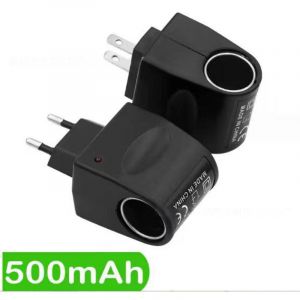 Adaptateur de prise pour voiture, adaptateur de prise allume-cigare Convertisseur d'allume-cigare stable avec indicateur LED 220 V à 12 V Adaptateur