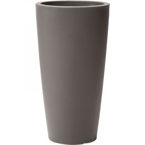 Step2 Tremont Pot de Fleur - Rond et Grand - C&egrave;dre Fonc&eacute; 38,1 x 38,1 x 71,1 cm Jardini&egrave;re Balcon L&eacute;ger et Facile &agrave; d&eacute;placer - Plastique rotomoul&eacute;