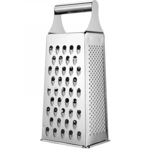 R&acirc;pe 4 faces inox, r&acirc;pe &agrave; l&eacute;gumes, r&acirc;pe &agrave; fromage, r&acirc;pe manuelle, id&eacute;ale pour r&acirc;per, trancher, hacher, avec fond antid&eacute;rapant (poign&eacute;e inox)