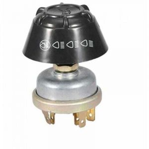 Commutateur Tracteur, 12V &eacute;tanche lumi&egrave;re/commutateur de klaxon bouton-poussoir en m&eacute;tal pour tracteur Massey Ferguson (argent + noir)
