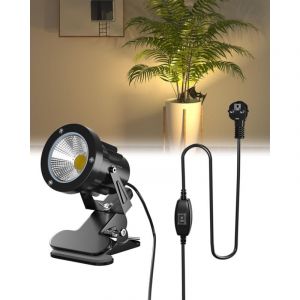 Lampe Spot à Pince avec Interrupteur On/Off IP65 Résistante à l'Eau Lampe Clip Spot Intérieur et Extérieur pour Plantes 7W led Clip-on Spotlight avec