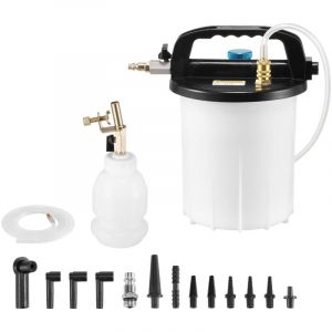 Kit de purge de frein 3 l, extracteur de liquide de frein avec siphon de 1 l, 13 raccords de tuyau, tuyau en silicone allongé et poignée, compatible