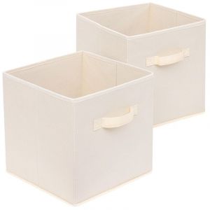 Cube de Rangement Lot de 2 Tiroirs en Tissu, Boite Rangement 27x27x28cm Pliables, Paniers et Bo&icirc;tes de rangement, Caisse pour Linge, Jouets, V&ecirc;tement
