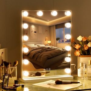 Fenchilin - Miroir Maquillage avec 14 Ampoules led Miroir Coiffeuse Lumineux Grand mirroir maquilleur Lumineux avec 3 Modes déclairage Miroir