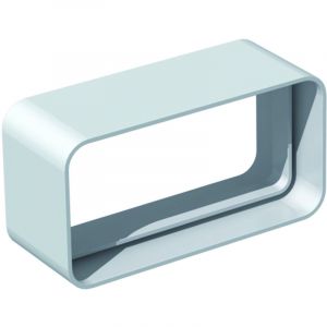 Unelvent &ndash; Manchon droit PVC rigide 55 x 110 mm &ndash; &Eacute;quivalent circulaire D 100 mm &ndash; Raccord VMC pour espaces confin&eacute;s &ndash; 833647