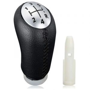 Pommeau de levier de vitesse manuel pour Renault Clio III 2005-09, Megane 2 Laguna 2003-09, cuir noir, avec adaptateur