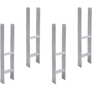 Wolketon 4x Ancrage de poteau Support de poteau en H Ancrage de poteau encastr&eacute; pour abris de voiture. maisons sur pilotis 81MM