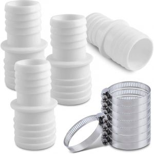 4Pcs Raccord pour Tuyau Piscine, Raccord de Tuyau avec Colliers de Serrage, 32 mm vers 38 mm Adaptateur Raccord Piscine, Adaptateur de Tuyau de