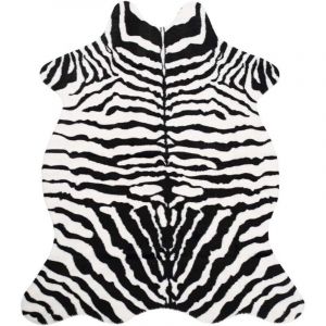 Tapis Artificiel Imprim&eacute; Motif Z&egrave;bre Motif Z&egrave;bre Fausse Fourrure Peau Cuir Salle De Bains Tapis Antid&eacute;rapant Tapis Imprim&eacute; Animal pour La Maison