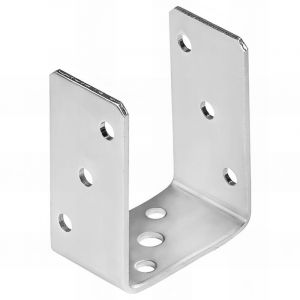 Fixtout - Embase pied de poteau en u zinguée à visser - 91 x 120 x 5 mm