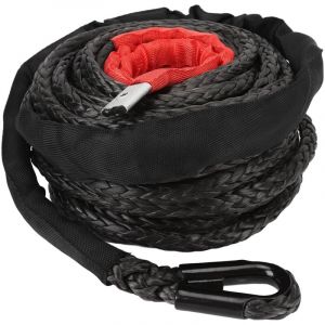 aqxreight 7.5T Synth&eacute;tique Treuil Corde, Haute R&eacute;sistance PE, 9.5mm X C&acirc;ble pour 4WD Off Road V&eacute;hicule ATV UTV SUV, Usure, Manchon De Protection