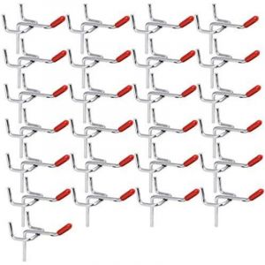 25 Pcs Crochets Panneau Perfor&eacute; Crochet Inox Panneau Trou&eacute; Charge Lourde 50mm Crochet Pr&eacute;sentoir Commercial Porte-outils pour Marteau Tournevis Cl&eacute;s
