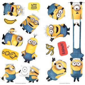 Roommates - Stickers repositionnables - Les Minions : La Montée de Gru - 17 cm x 9 cm