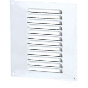 Winflex Ventilation - Grille aération rectangle 150x200mm 54cm2 - Alu blanc + anti-insecte - Winflex