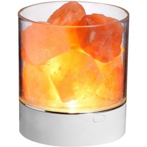 Lampe LED en pierre de sel de l'himalaya, 7 couleurs, lampe en cristal de roche, Portable, USB, lampe de Purification de l'air naturel, Blanc, 3W