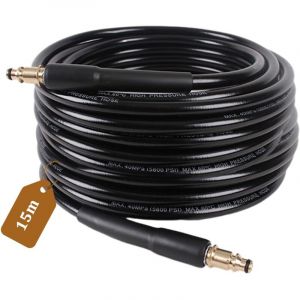 15M Tuyau Haute Pression pour Karcher K2 K3 K4 K5 K6 K7 Rallonge Tuyau de Rechange Flexible Haute Pression avec un Adaptateur en Laiton pour Flexible