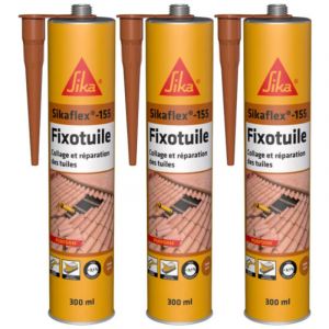 Lot de 3 mastics colle souple SIKA Sika Fixotuile - Terre cuite - 300ml