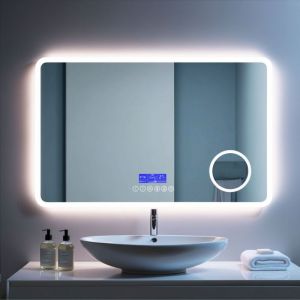SANILAND Miroir Intelligent de Salle de Bain avec &Eacute;clairage LED et Haut-Parleurs Bluetooth, Dimensions 120x70