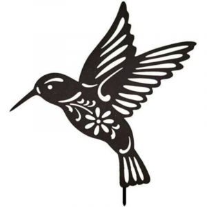 1 pcs D&eacute;coration Murale Colibri Oiseau En M&eacute;tal Noir, Colibri Sculpture En Fer Colibri En Murale En M&eacute;tal &Agrave; Suspendre D&eacute;coration, Art Mural En M&eacute;tal