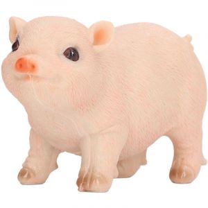 Statue de jardin en forme de cochon mignon Figurine d'animaux en résine Sculpture extérieure Ornement de pelouse en résine