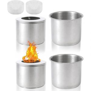 Chambre de Combustion Ethanol avec Couvercle pour Int&eacute;rieure,Ensemble de Casseroles au Bio&eacute;thanol,Br&ucirc;leur au Bio&eacute;thanol en Acier