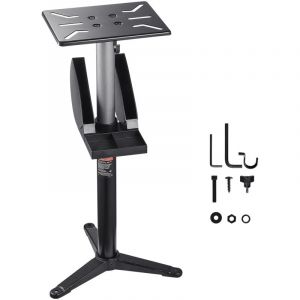 Mophorn Support de touret &agrave; meuler avec plaque de montage 31,5 x 25,4 cm, socle r&eacute;glable en hauteur sur 5 niveaux avec compartiment de rangement pour