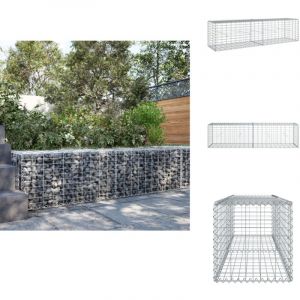 Vidaxl - Panier gabion avec couvercle 200x50x50 cm fer galvanisé - Panier Gabion - Paniers Gabion - Mur En Gabion - Gabion