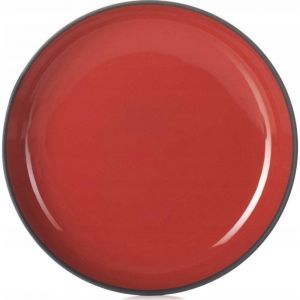 Revol SOLID Assiette porcelaine rouge et noir 23.5 cm