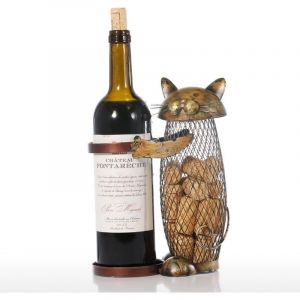 Porte-Bouteilles de vin en Forme de Chat,Porte Bouteille vin Chat,Porte-vin pour Chat,Sculpture en m&eacute;tal d&eacute;coration