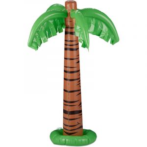 Bou&eacute;e gonflable palmier, lot de 4, Palmier gonflable xxl piscine et plage, Palmier tropical g&eacute;ant &agrave; gonfler, vert-brun