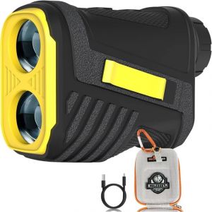 Télémètre Golf Laser, 600M Télémètre Chasse Précision ±0,5m avec Chargement USB et Compensation de Pente, Grossissement 6X pour Chasse et tir à