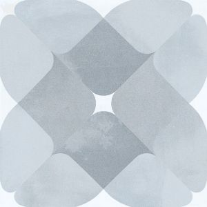 Carrelage gr&egrave;s c&eacute;rame effet carreau ciment POP TILE CAVEREN 15x15cm 15x15 cm Bleu P&acirc;le - Satin&eacute; - bo&icirc;te de 1 m2