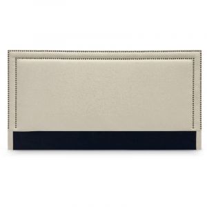 Tête de lit cloutée en tissu lin beige 160 cm lyve
