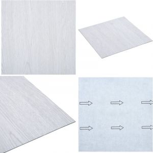 Vidaxl - Dalles de plancher autoadhésives 5,11 m² pvc blanc - Carrelage Pvc - Dallettes De Sol - Planchers Pvc - Revêtement De Sol - Carreau Vinyle