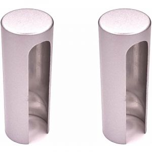 Cyclingcolors - 2x Couvre gond pour fenêtre ou porte en plastique Cache Charnière Capuchon Protection Tube Meuble, Ø16mm hauteur 47mm nickel mat