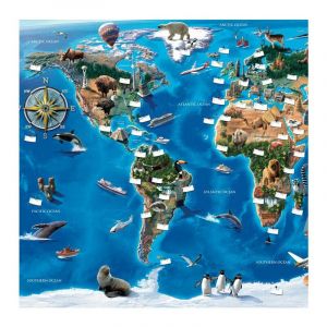 Walltastic - Papier peint enfant carte du monde 305X244 cm