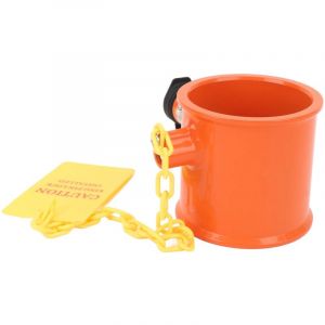 Asixxsix Verrou &agrave; Goupille de Sellette D'attelage Antivol en Alliage D'aluminium avec &eacute;tiquette D'avertissement Jaune et 2 Cl&eacute;s, Verrou de Remorque